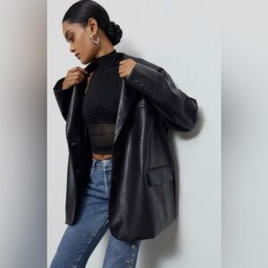 Urban Outfitters Hale Faux Leather Oversized Blazer (new)